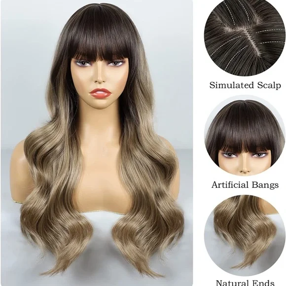 Dark Ashy Blonde Ombre wig - Picture 2 of 6